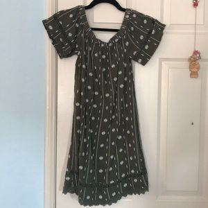 Green Topshop Off the Shoulder Dress